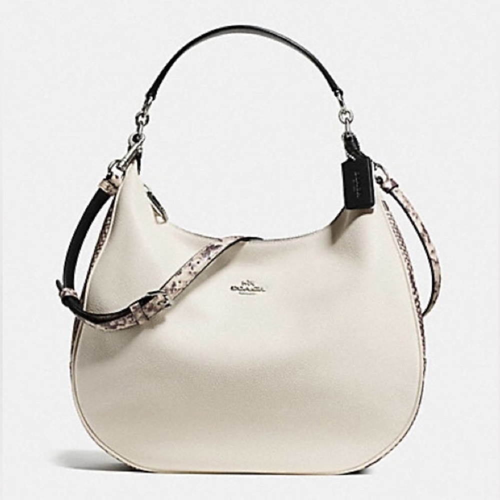 COACH HARLEY SNAKE EMBOSSED LEATHER TRIM
SILVER/CHALK MULTI
STYLE F57503